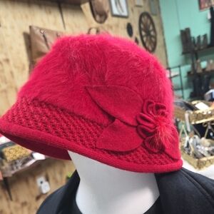 Vintage Women's 1920's Inspired Cloche Hat- Red